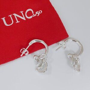 UNO de 50 Earring Heart-shaped silver-plated metal alloy piercing charm
